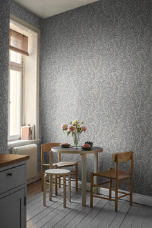 7790 Ferns Light Blue and White Adorn Wallpaper by Boråstapeter
