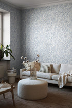 7790 Ferns Light Blue and White Adorn Wallpaper by Boråstapeter