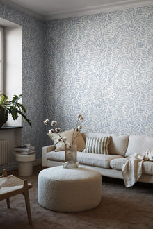 7790 Ferns Light Blue and White Adorn Wallpaper by Boråstapeter