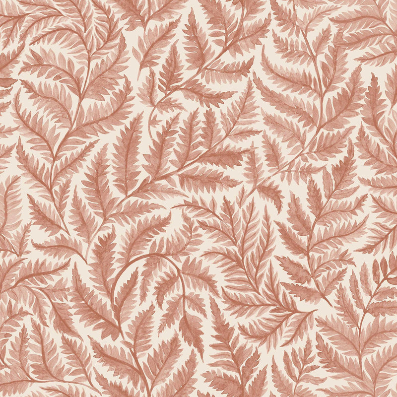 7791 Ferns Light Red and Beige Adorn Wallpaper by Boråstapeter
