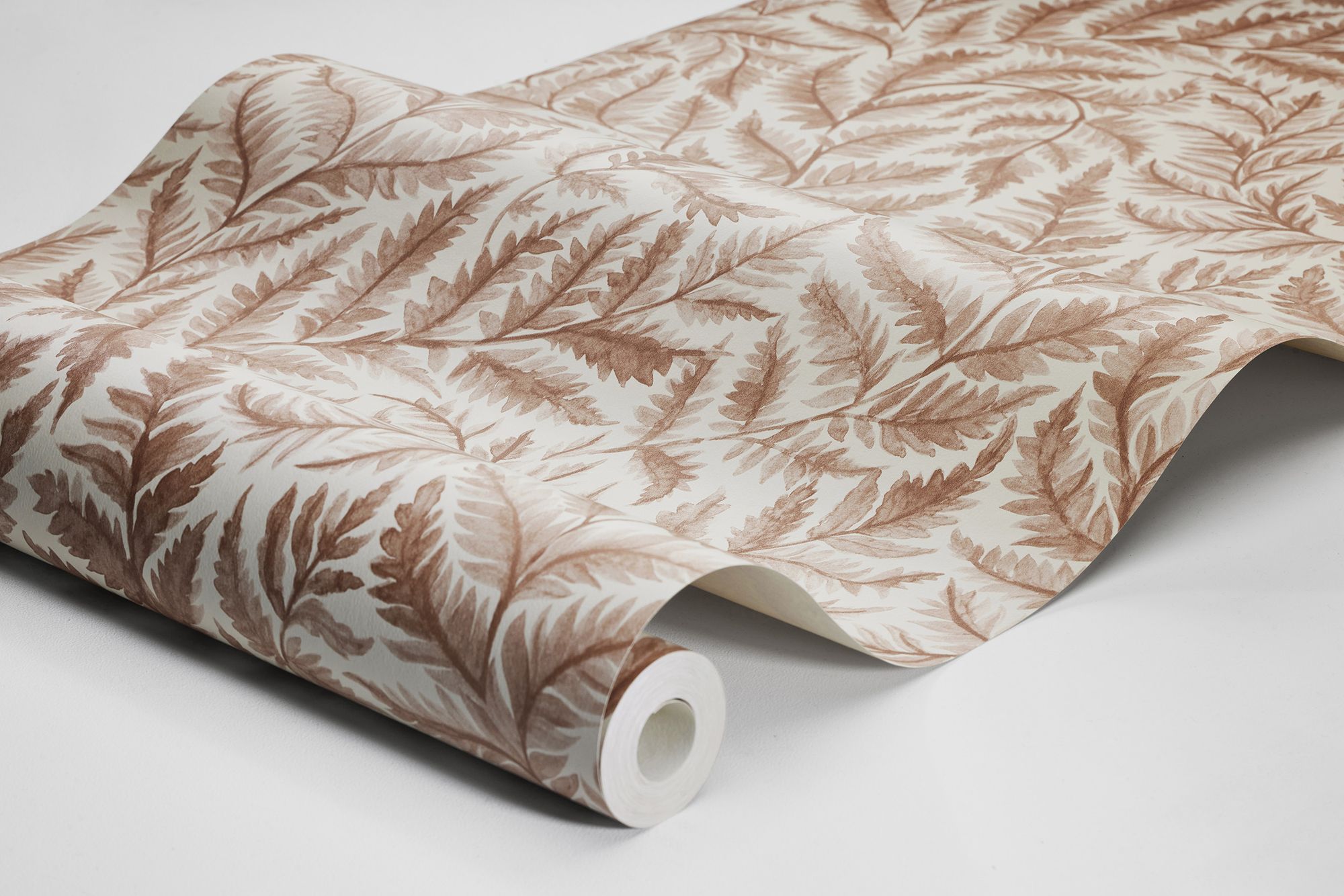 7791 Ferns Light Red and Beige Adorn Wallpaper by Boråstapeter