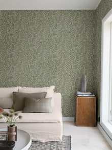 7792 Ferns Dark Green Adorn Wallpaper by Boråstapeter