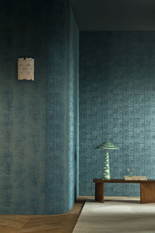 Irisor Teal Blue/Doré Le Velours 3 Wallpaper by Casamance