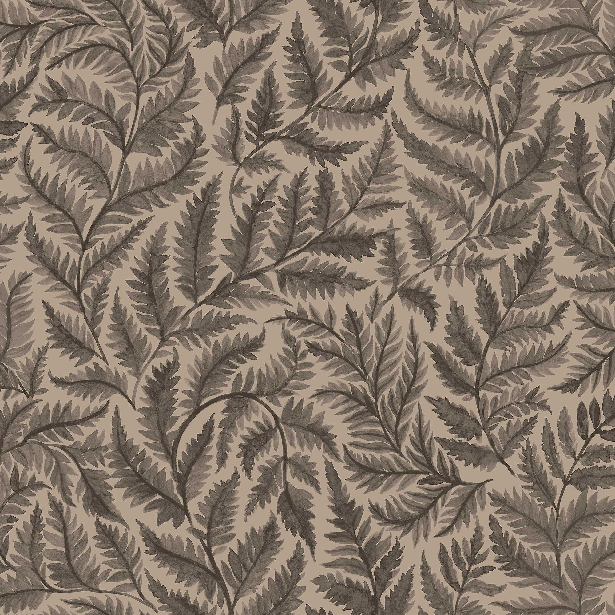 7793 Ferns Black and Brown Adorn Wallpaper by Boråstapeter