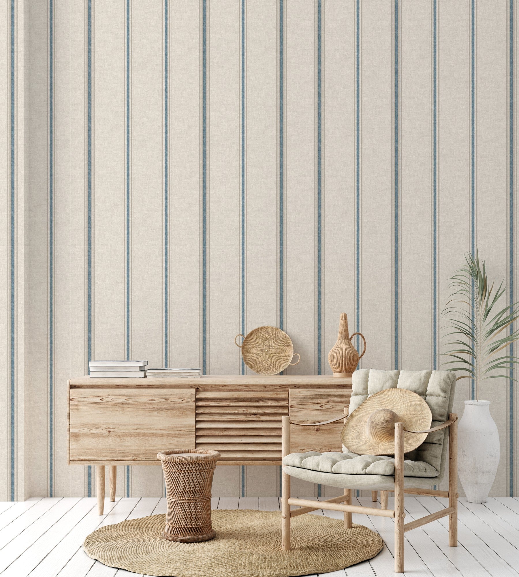 7800502 Road Dark Blue Botanika Wallpaper by Coordonné