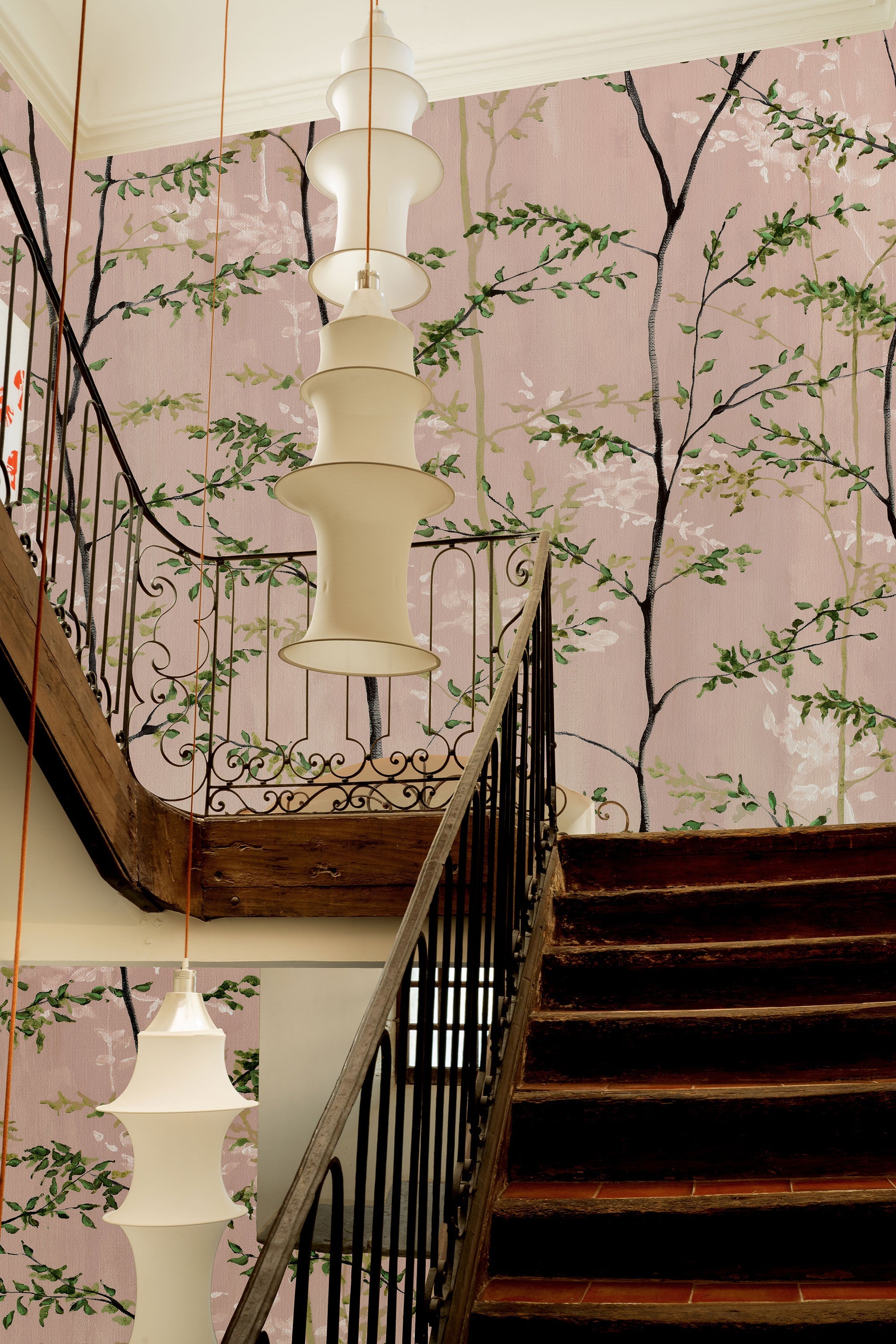 Woods Pink Random Chinoiseries II Mural by Coordonné (400x280cm)