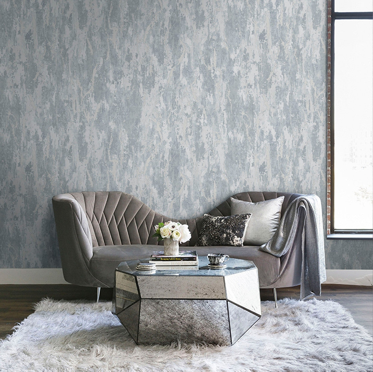 7809-2 Aged Metallic Onyx Wallpaper by Today Interiors