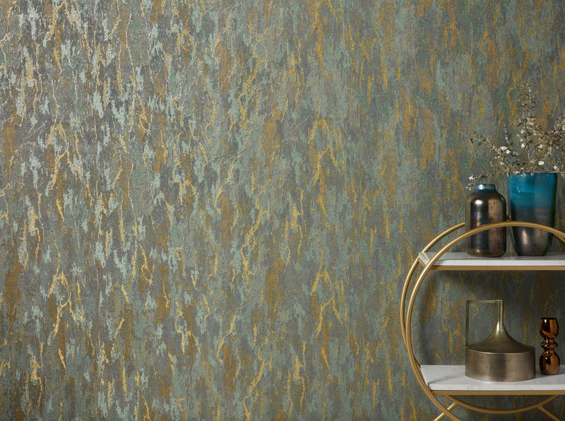 7809-4 Aged Metallic Onyx Wallpaper by Today Interiors