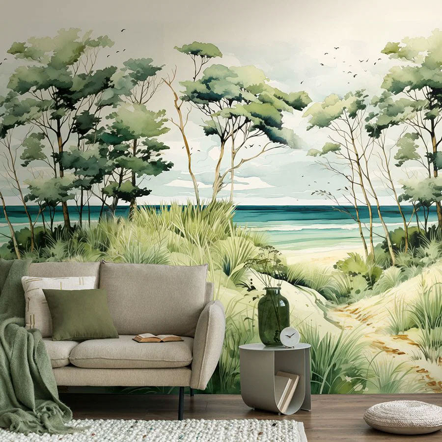 781231 The Wall 4 Blue, Multi-Colour & Green Mural by A S Creation