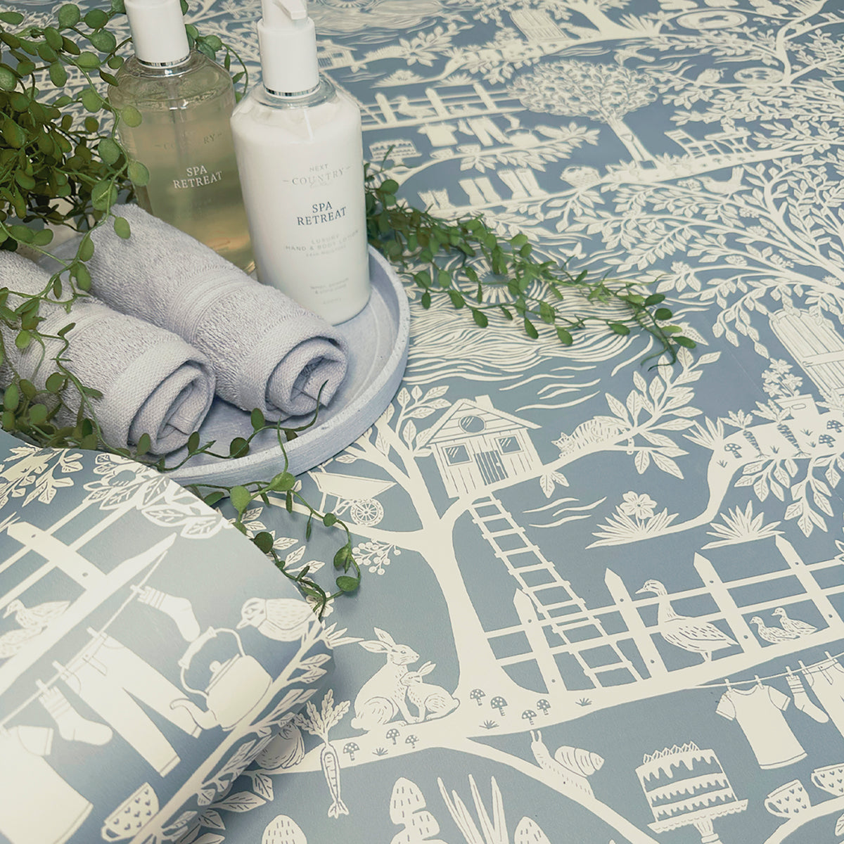 Homegrown Blue Moda Wallpaper by Belgravia