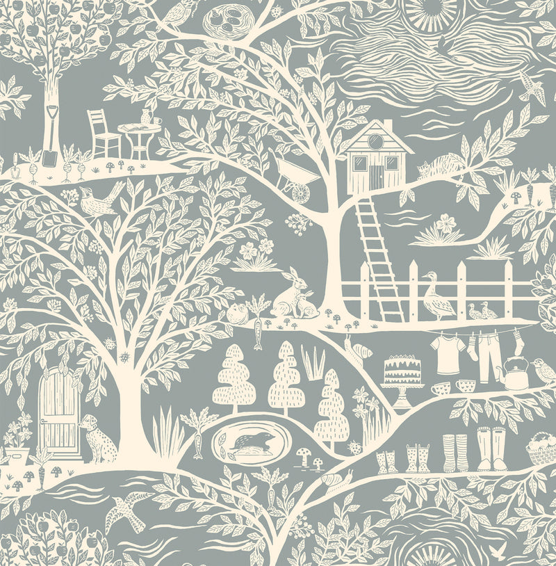 781 Homegrown Blue Wallpaper by Belgravia