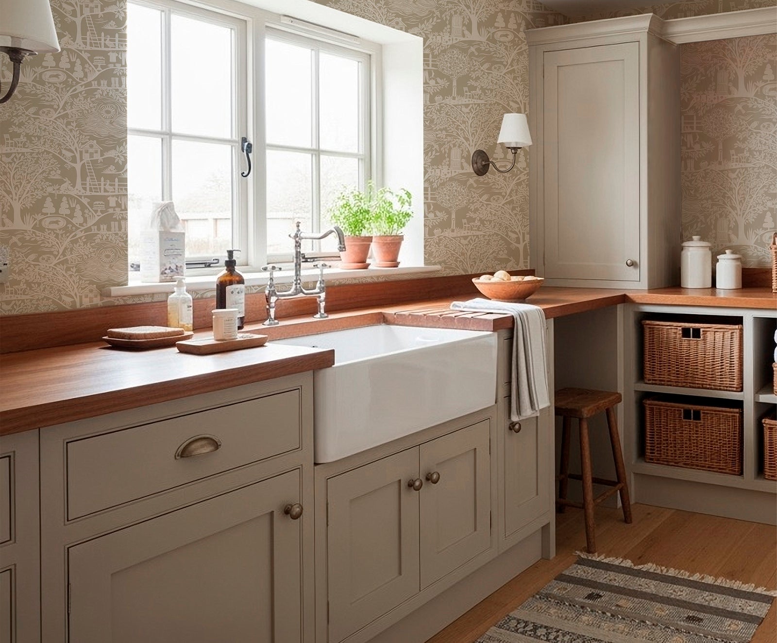 Homegrown Beige Moda Wallpaper by Belgravia