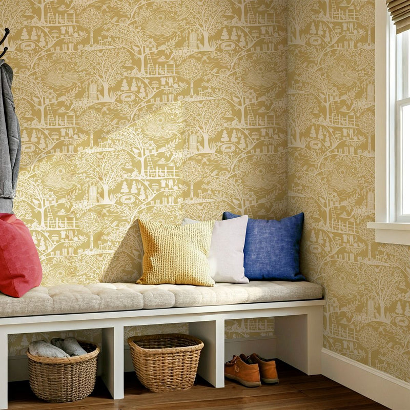 783 Homegrown Yellow Wallpaper by Belgravia