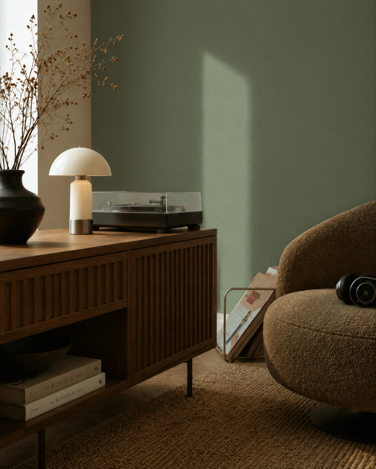 Linen Eucalyptus Cosiness Wallpaper by A S Creation