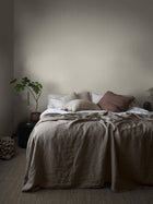 7861 Polka Stripe Light Grey and White Linen Wallpaper by Boråstapeter