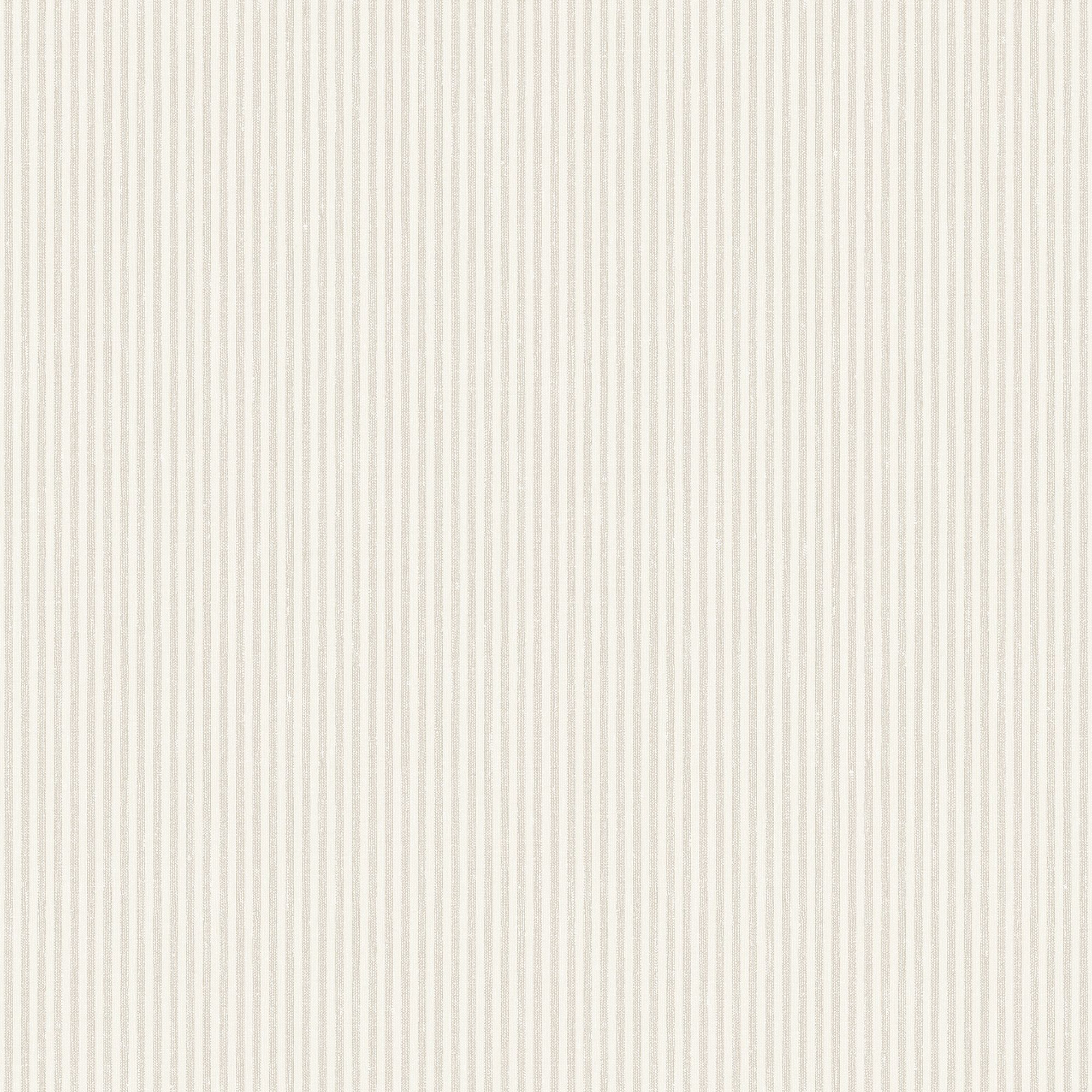 7861 Polka Stripe Light Grey and White Linen Wallpaper by Boråstapeter