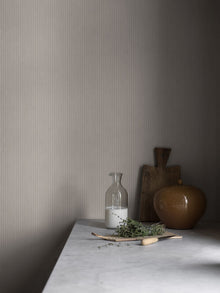 7861 Polka Stripe Light Grey and White Linen Wallpaper by Boråstapeter