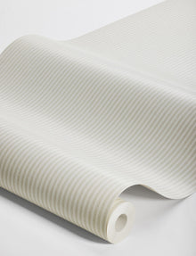 7861 Polka Stripe Light Grey and White Linen Wallpaper by Boråstapeter
