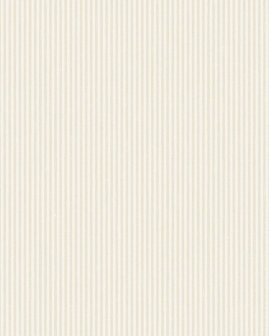 7862 Polka Stripe Light Beige and White Linen Wallpaper by Boråstapeter