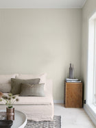 7862 Polka Stripe Light Beige and White Linen Wallpaper by Boråstapeter