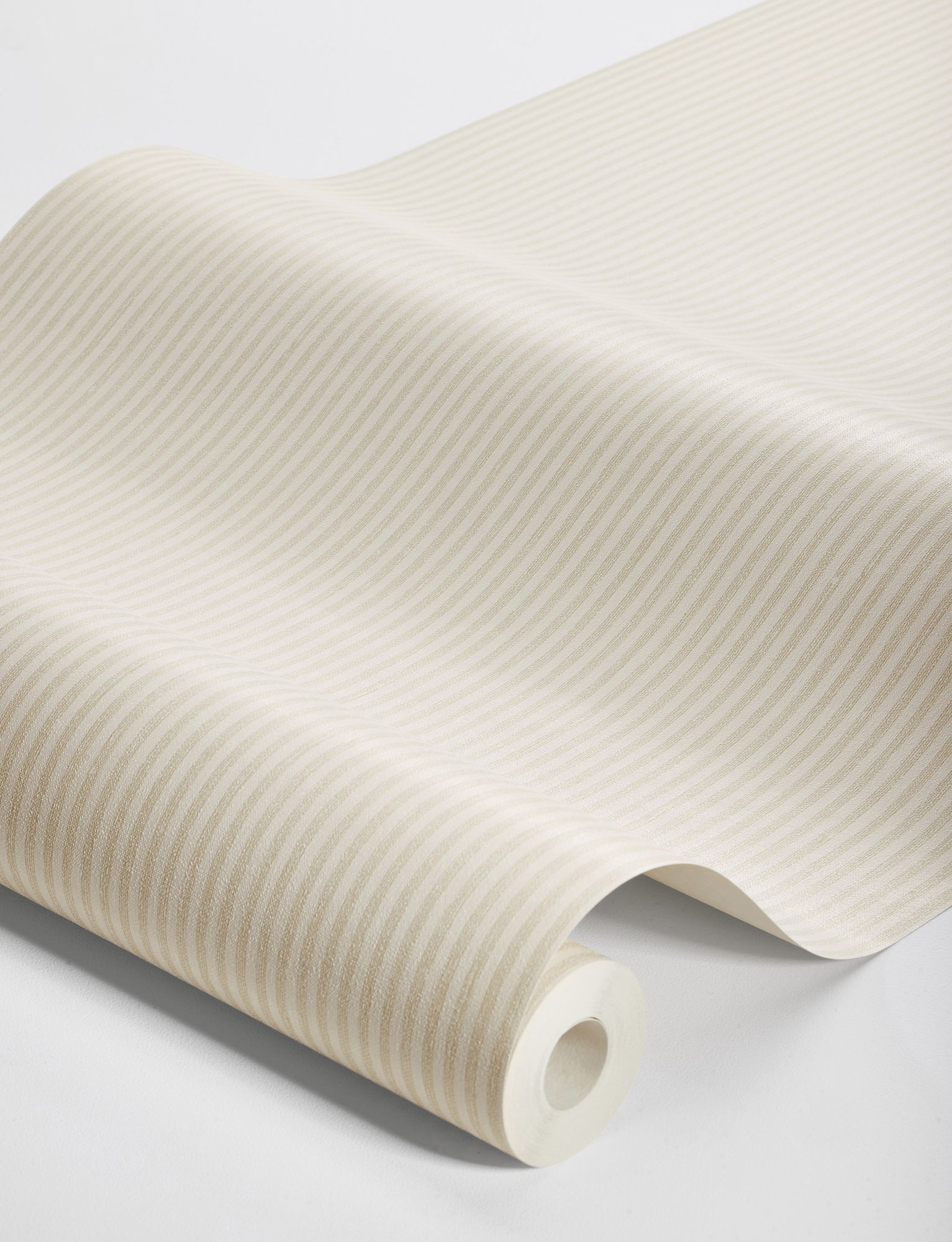 7862 Polka Stripe Light Beige and White Linen Wallpaper by Boråstapeter