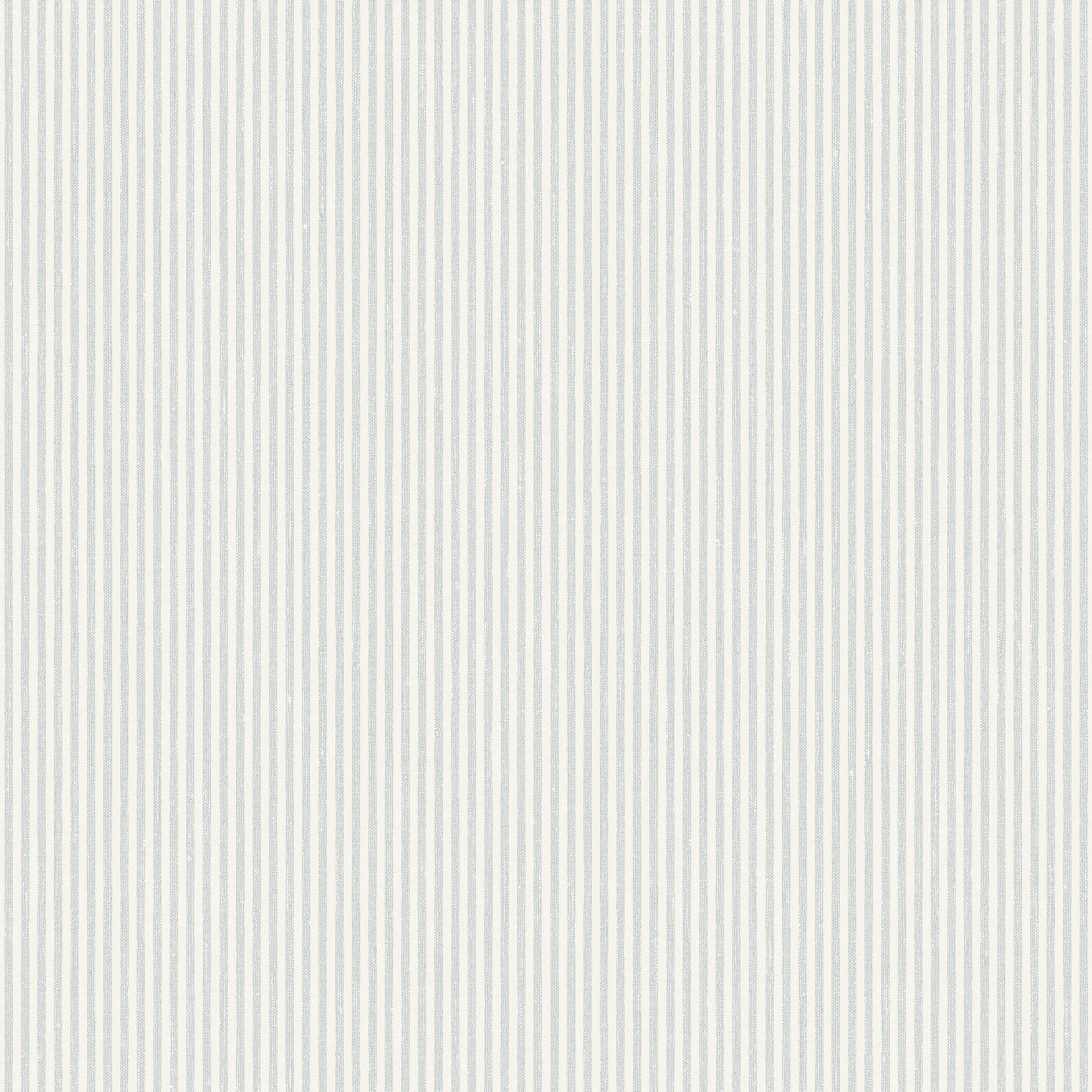 7863 Polka Stripe Light Blue and Beige Linen Wallpaper by Boråstapeter