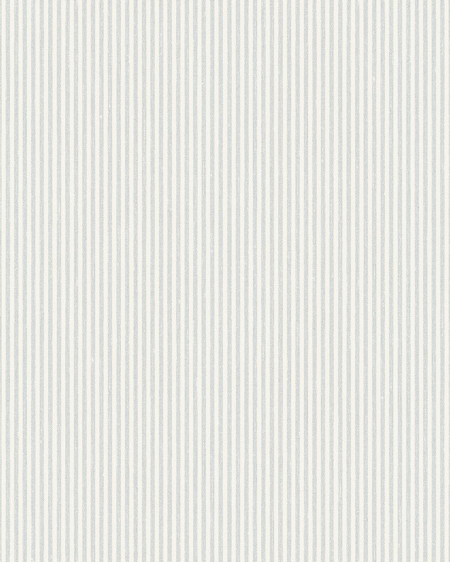 7863 Polka Stripe Light Blue and Beige Linen Wallpaper by Boråstapeter