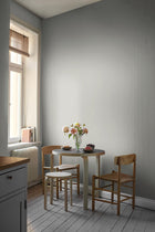 7863 Polka Stripe Light Blue and Beige Linen Wallpaper by Boråstapeter