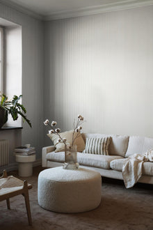 7863 Polka Stripe Light Blue and Beige Linen Wallpaper by Boråstapeter