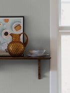 7863 Polka Stripe Light Blue and Beige Linen Wallpaper by Boråstapeter