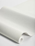 7864 Polka Stripe Light Green and White Linen Wallpaper by Boråstapeter