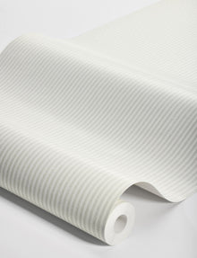 7864 Polka Stripe Light Green and White Linen Wallpaper by Boråstapeter
