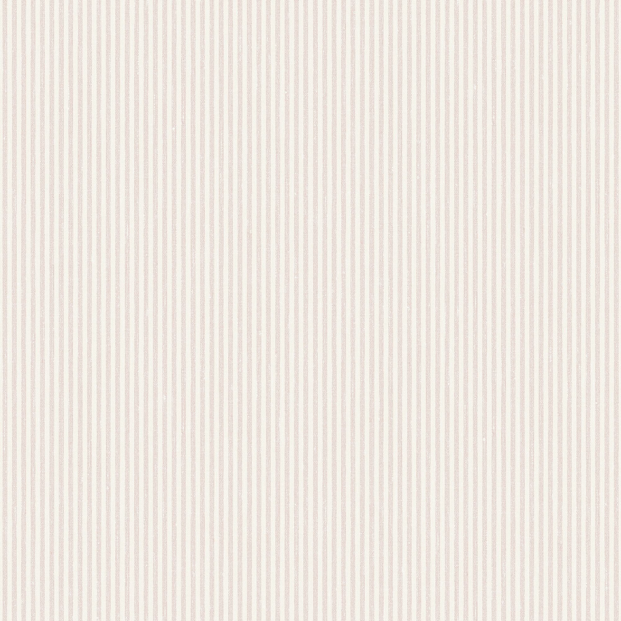7865 Polka Stripe Light Pink and White Linen Wallpaper by Boråstapeter