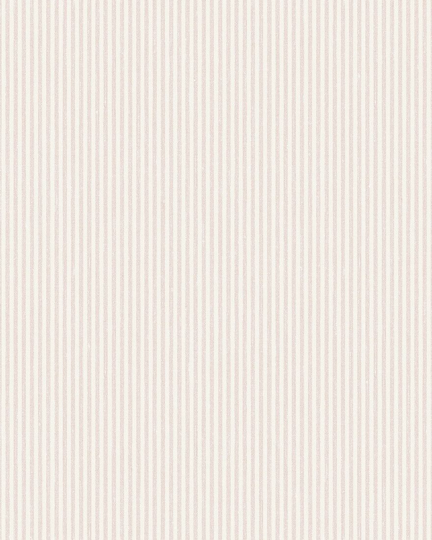 7865 Polka Stripe Light Pink and White Linen Wallpaper by Boråstapeter