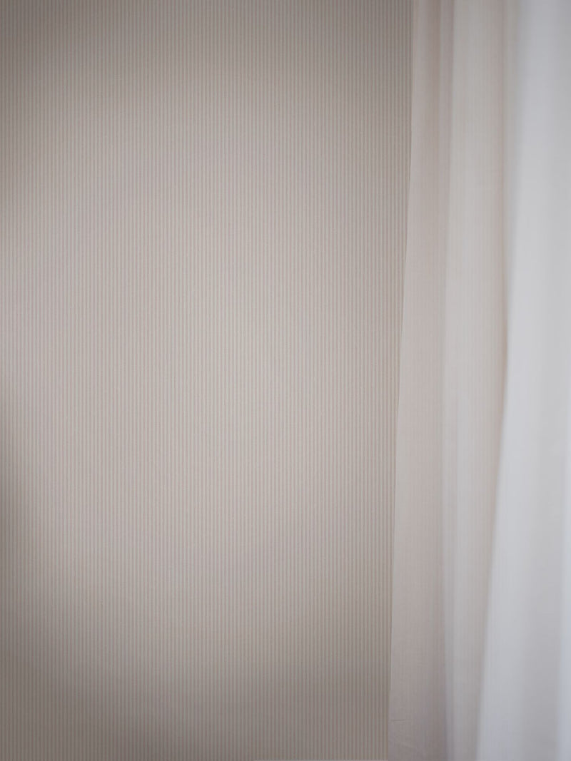 7865 Polka Stripe Light Pink and White Linen Wallpaper by Boråstapeter