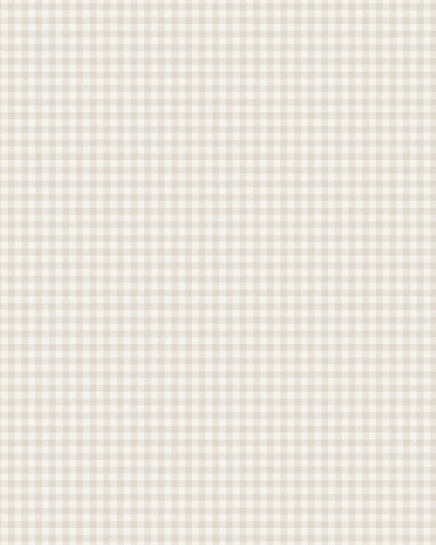 7866 Picnic Check Light Grey and White Linen Wallpaper by Boråstapeter