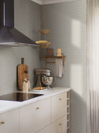 7866 Picnic Check Light Grey and White Linen Wallpaper by Boråstapeter