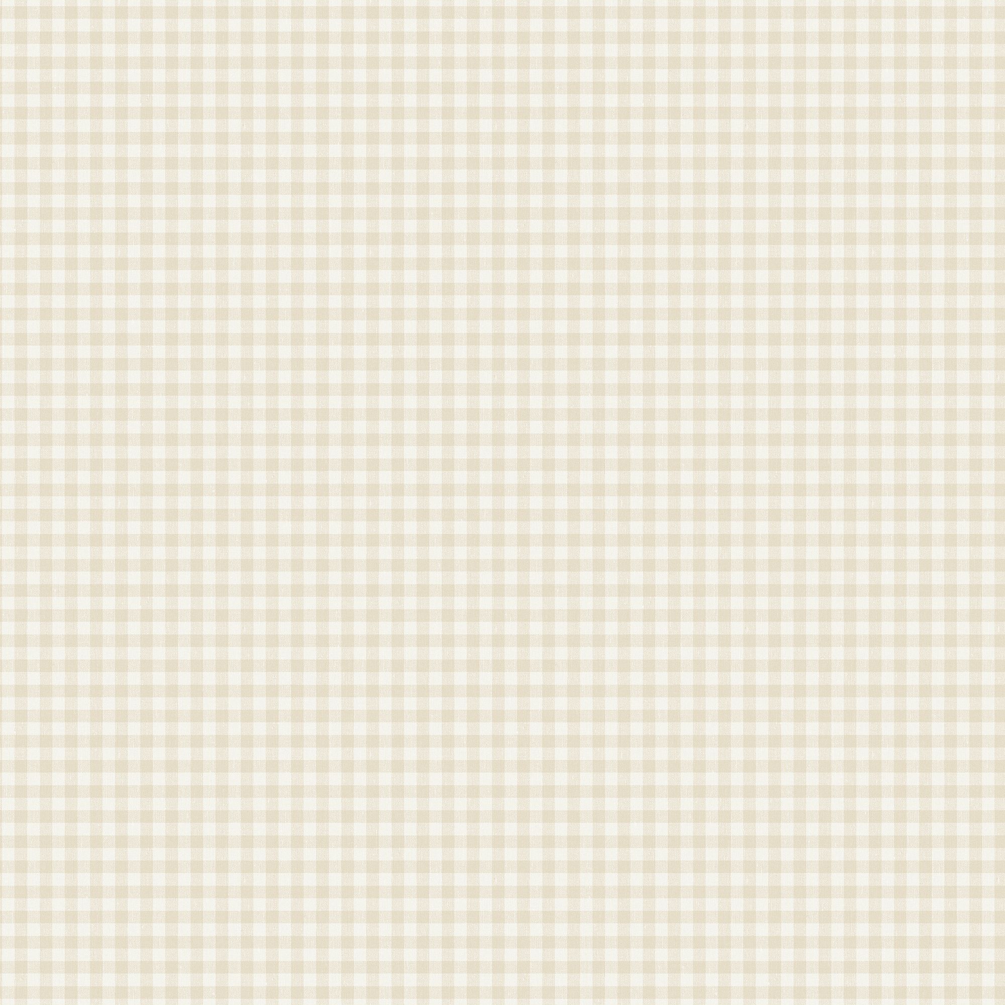 7867 Picnic Check Light Beige and White Linen Wallpaper by Boråstapeter