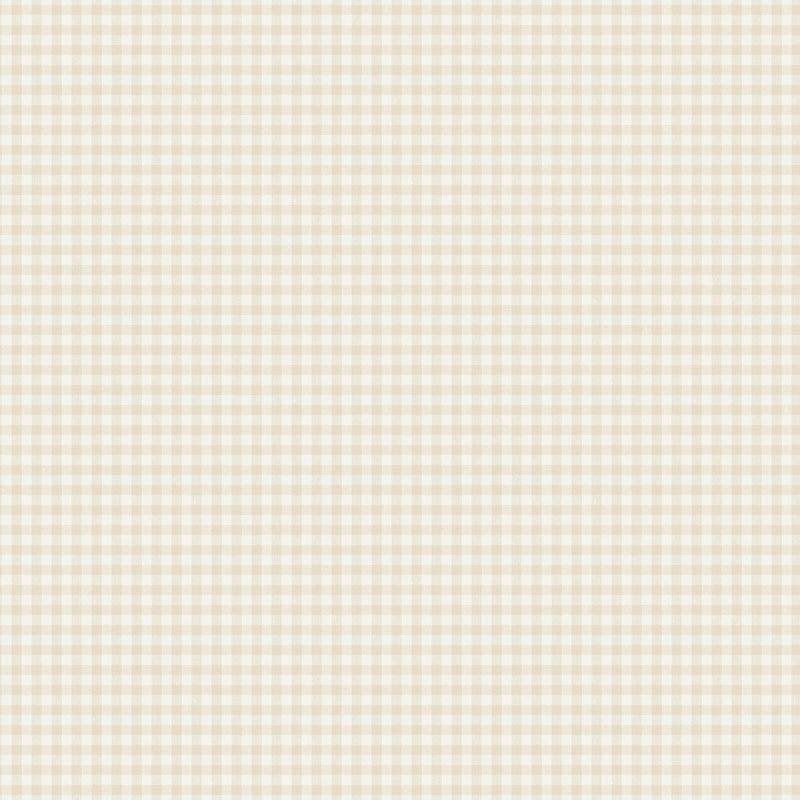 7867 Picnic Check Light Beige and White Linen Wallpaper by Boråstapeter