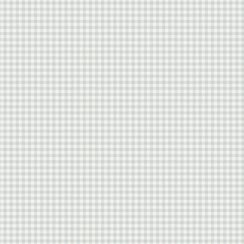7868 Picnic Check Light Blue and White Linen Wallpaper by Boråstapeter