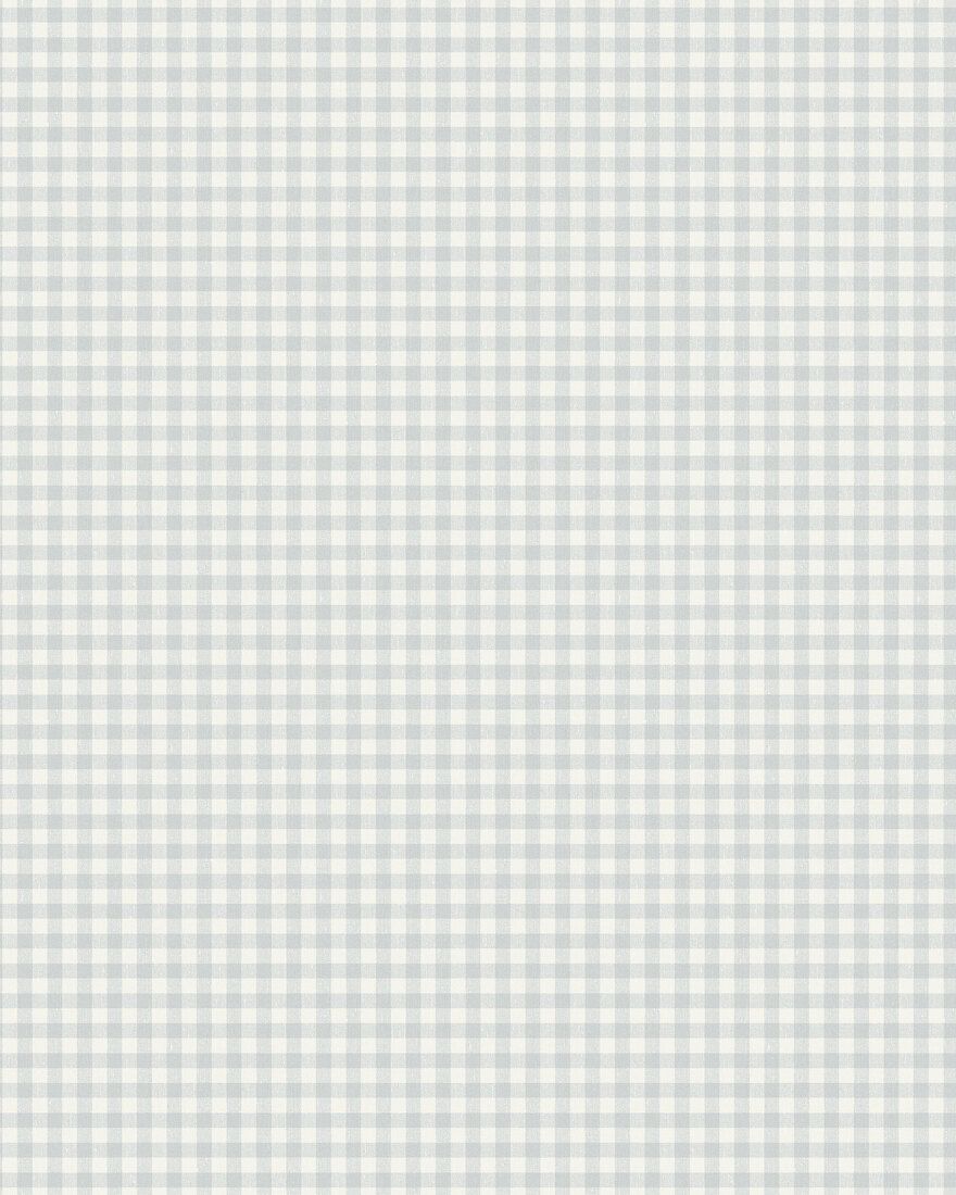 7868 Picnic Check Light Blue and White Linen Wallpaper by Boråstapeter
