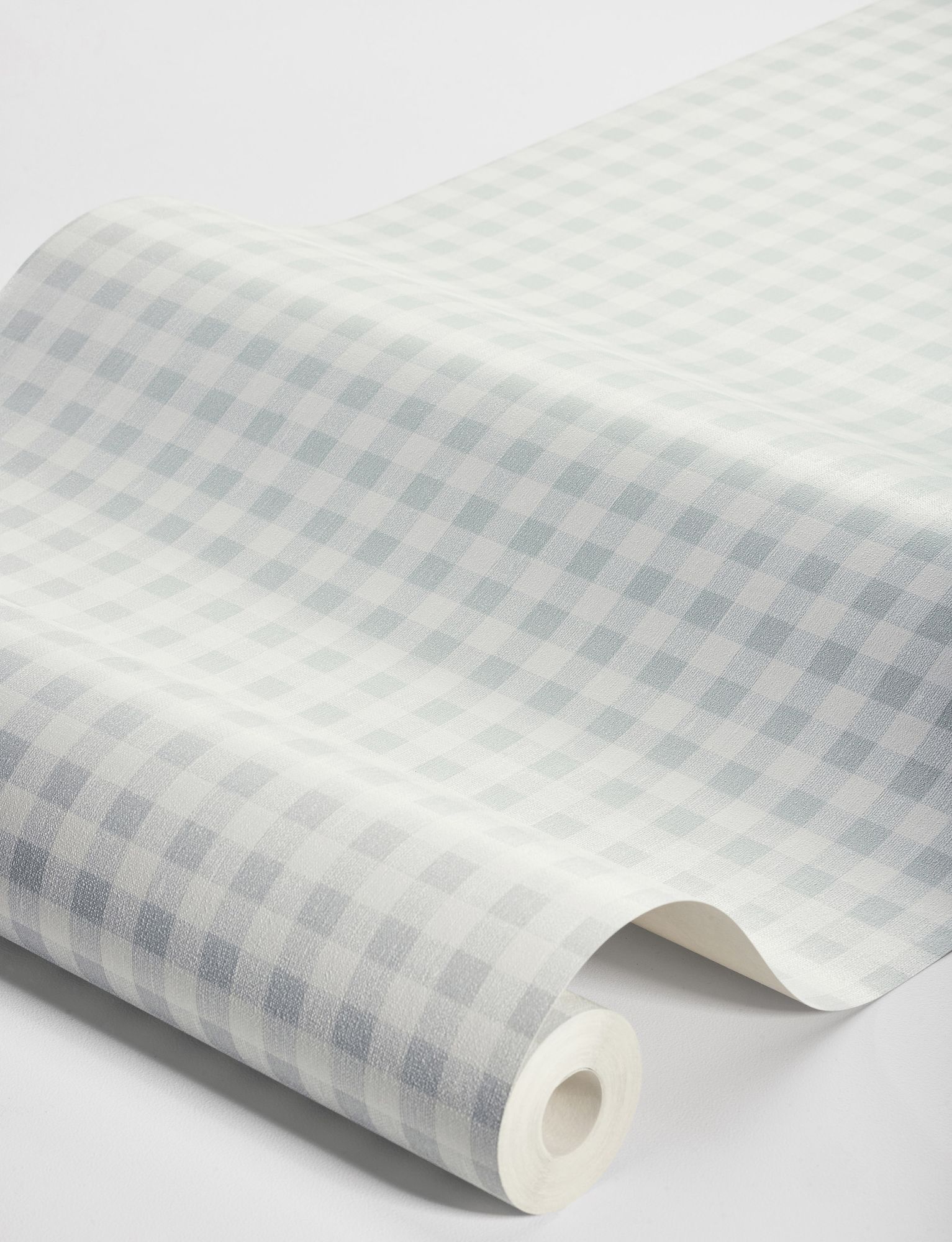 7868 Picnic Check Light Blue and White Linen Wallpaper by Boråstapeter