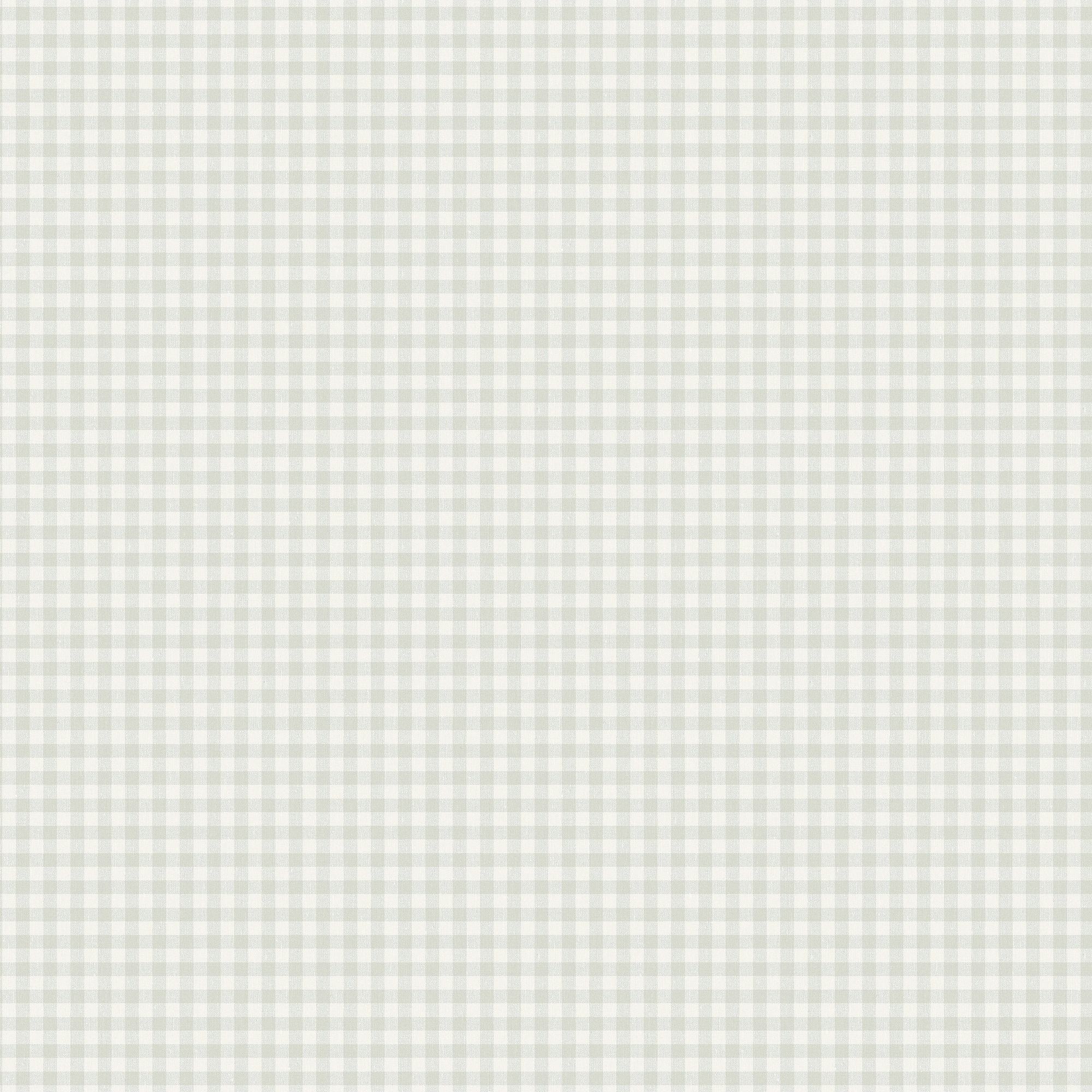7869 Picnic Check Light Green and White Linen Wallpaper by Boråstapeter