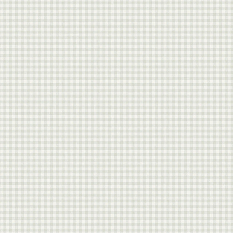7869 Picnic Check Light Green and White Linen Wallpaper by Boråstapeter