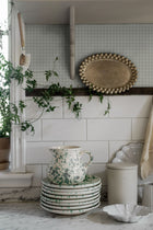 7869 Picnic Check Light Green and White Linen Wallpaper by Boråstapeter