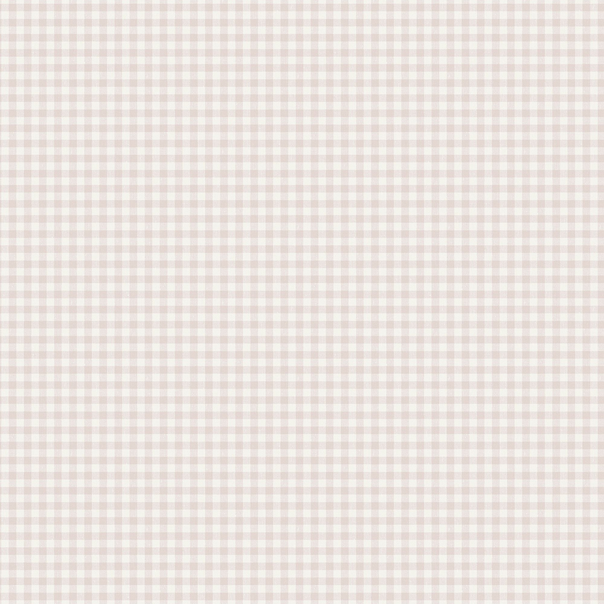 7870 Picnic Check Light Pink and White Linen Wallpaper by Boråstapeter