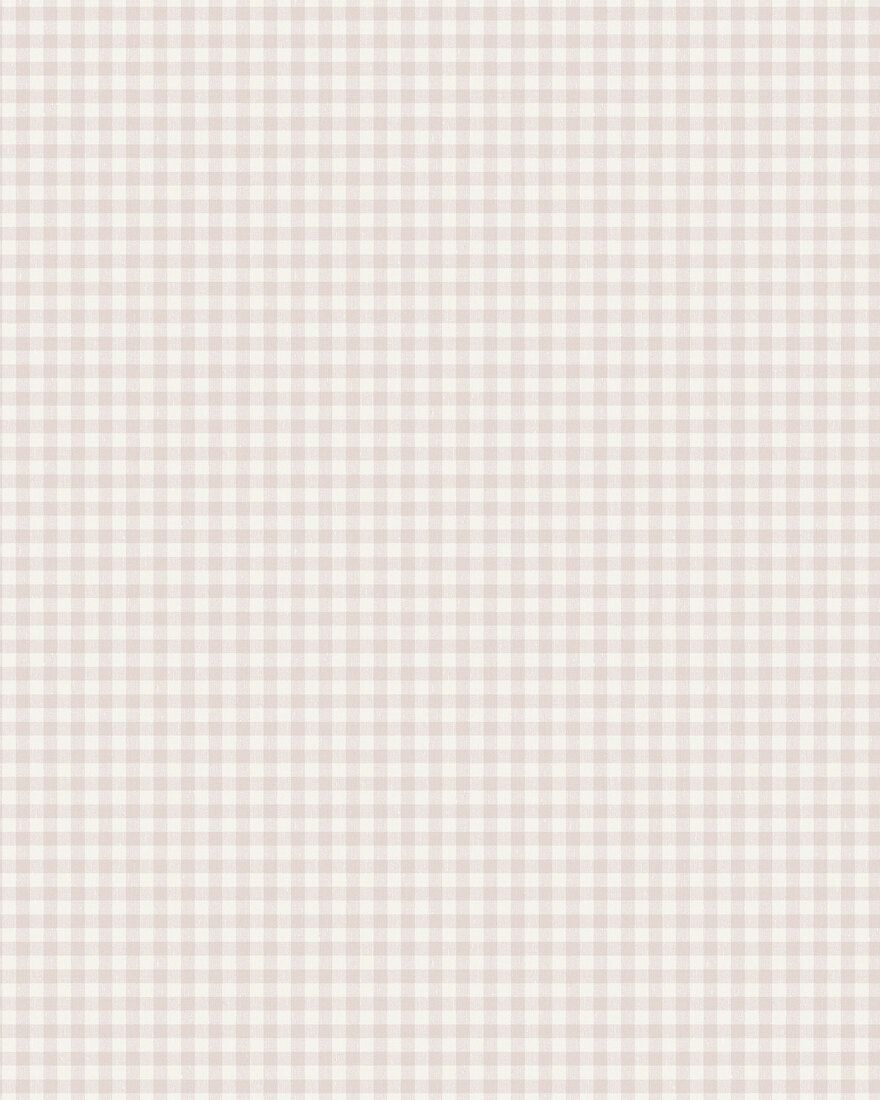 7870 Picnic Check Light Pink and White Linen Wallpaper by Boråstapeter