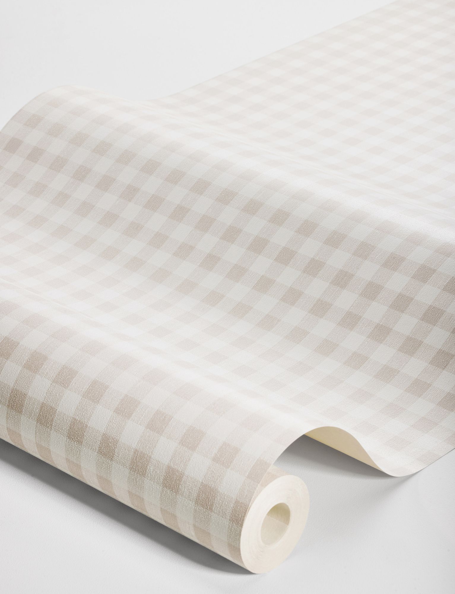 7870 Picnic Check Light Pink and White Linen Wallpaper by Boråstapeter