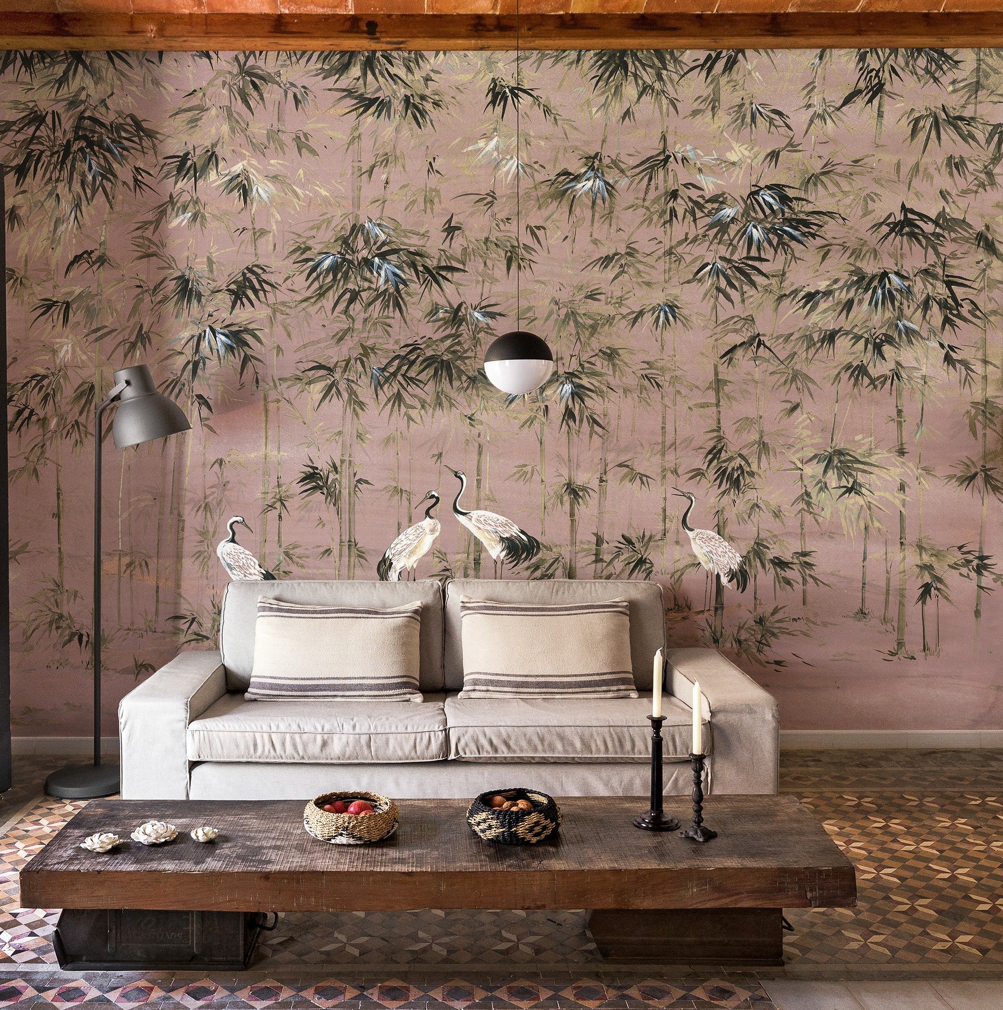 7900002 Garzas Rose Random Chinoiseries Mural by Coordonné
