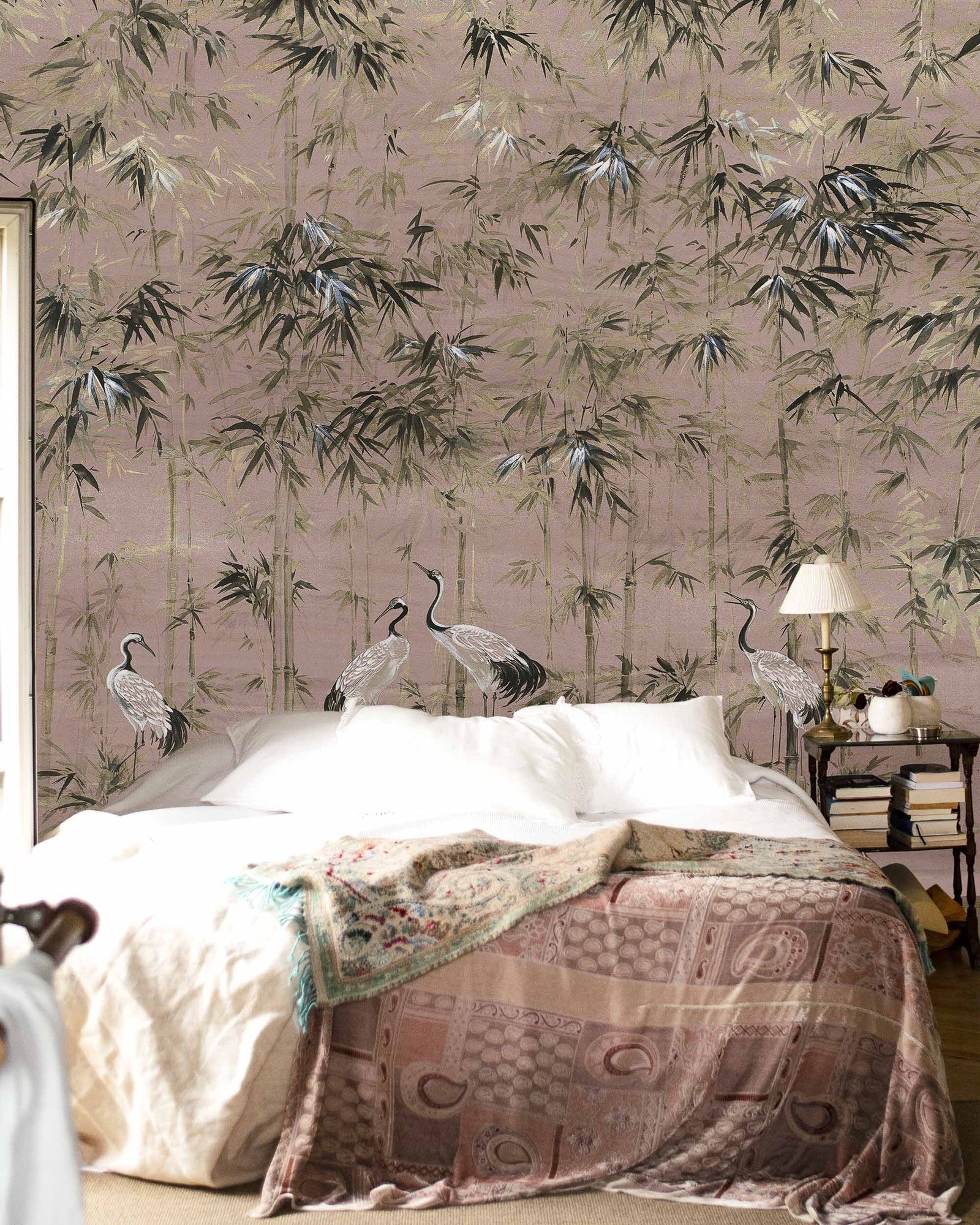 7900002 Garzas Rose Random Chinoiseries Mural by Coordonné
